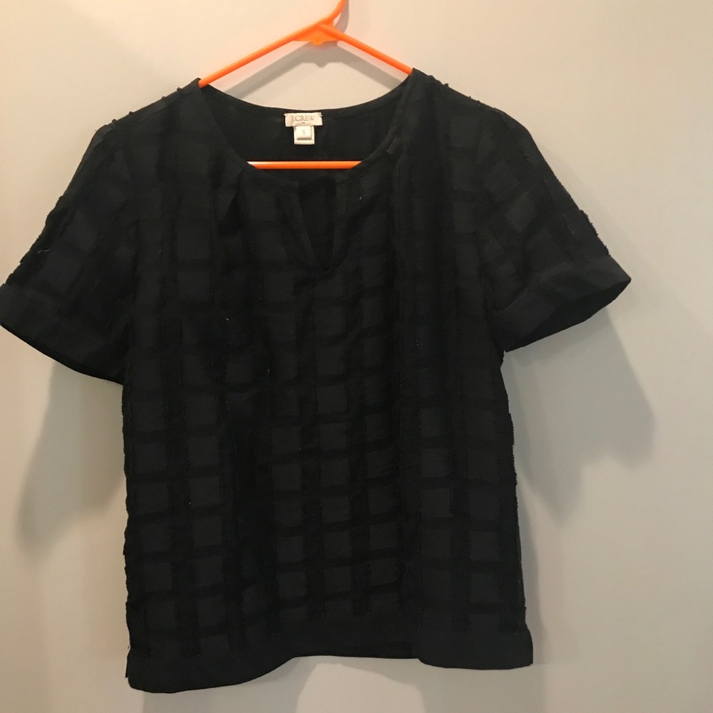 JCrew Grid Top With Keyhole Neck