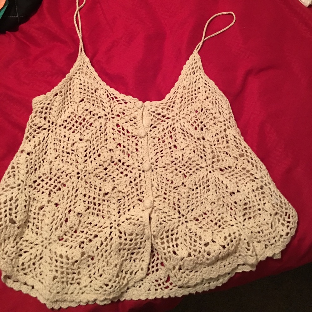 Creme crochet shirt