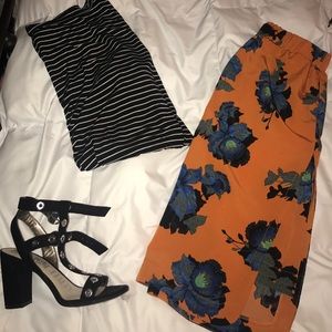 Orange Floral Topshop Skirt