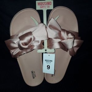 Satin bow slides.