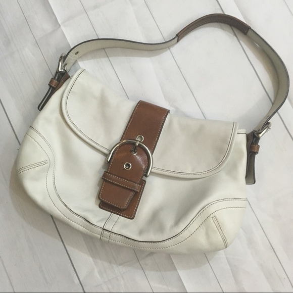 Coach Handbags - Coach shoulder bag white and brown leather