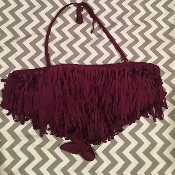 Other - Maroon Fringe Swim Top
