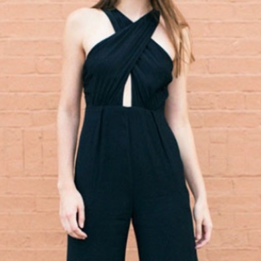 Mara Hoffman black cross front jumpsuit - Picture 2 of 6