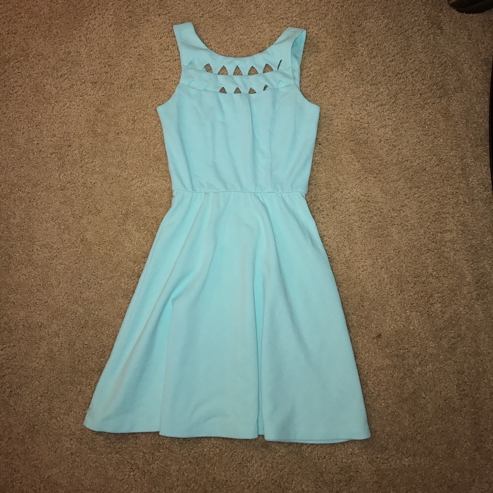 Blue A-line dress