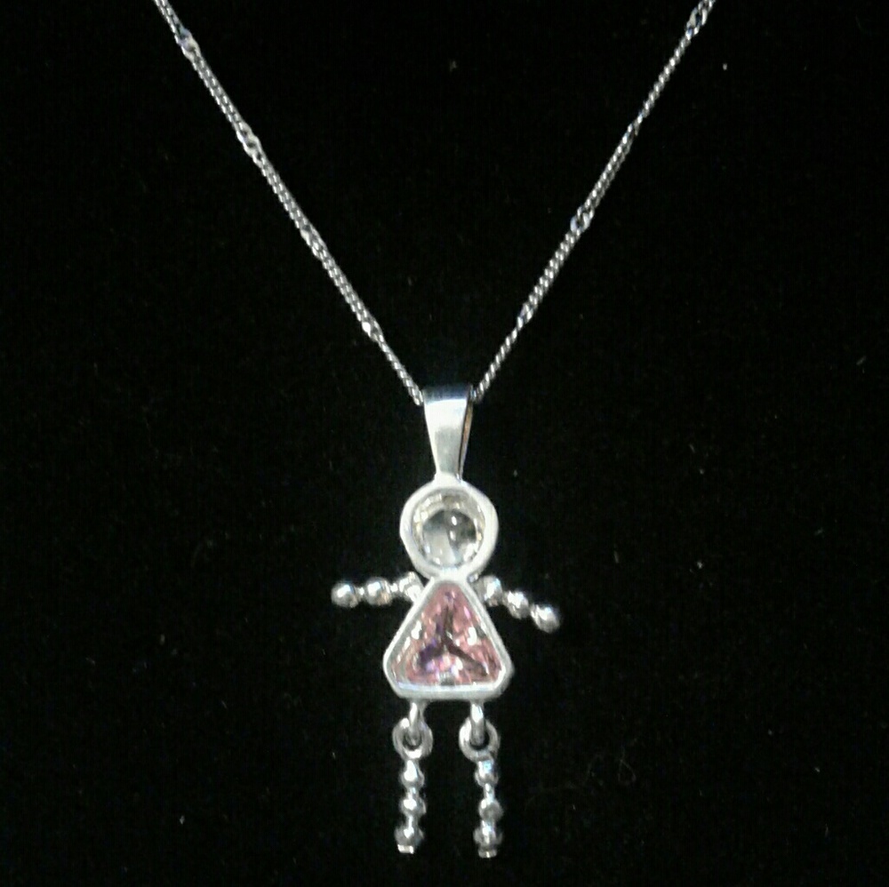 💕SALE💕New Sapphire Solid925S Girl Pend**HC 16"Nk