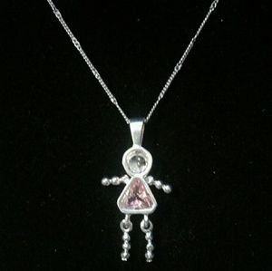 💕SALE💕New Sapphire Solid925S Girl Pend**HC 16"Nk