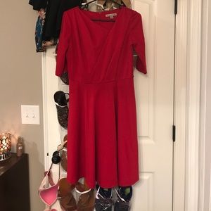 Red above knee dress