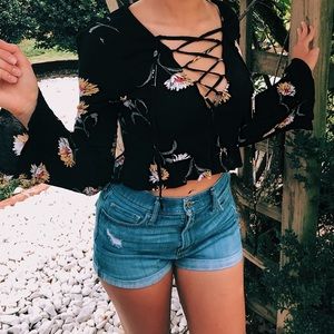 🌻🖤 FREE SPIRITED LACE TOP🖤🌻