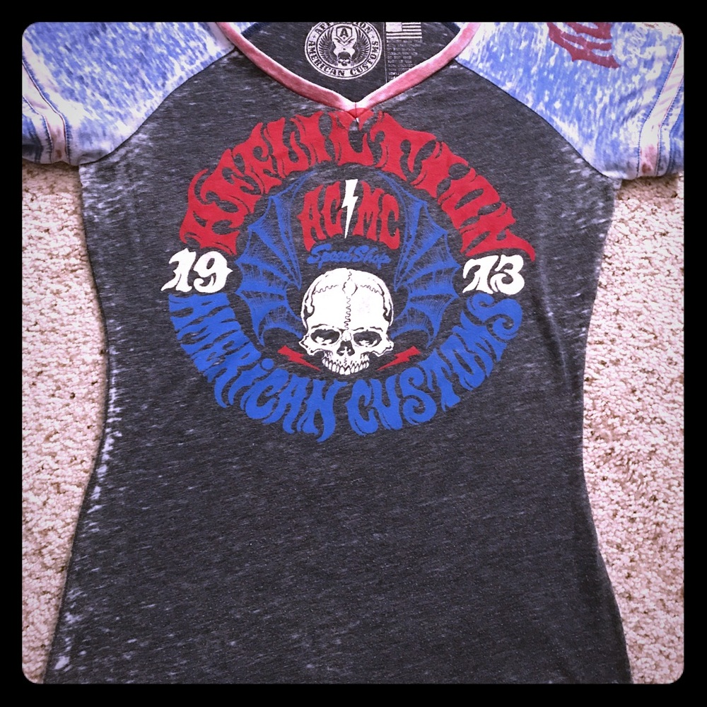 Affliction brand burn out tee