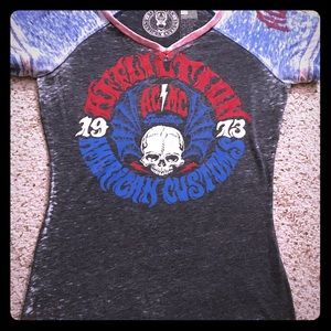 Affliction brand burn out tee