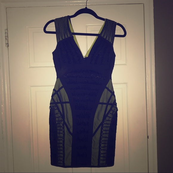 Herve Leger Dresses & Skirts - Herve Leger: Black/Lime Green Cocktail Dress