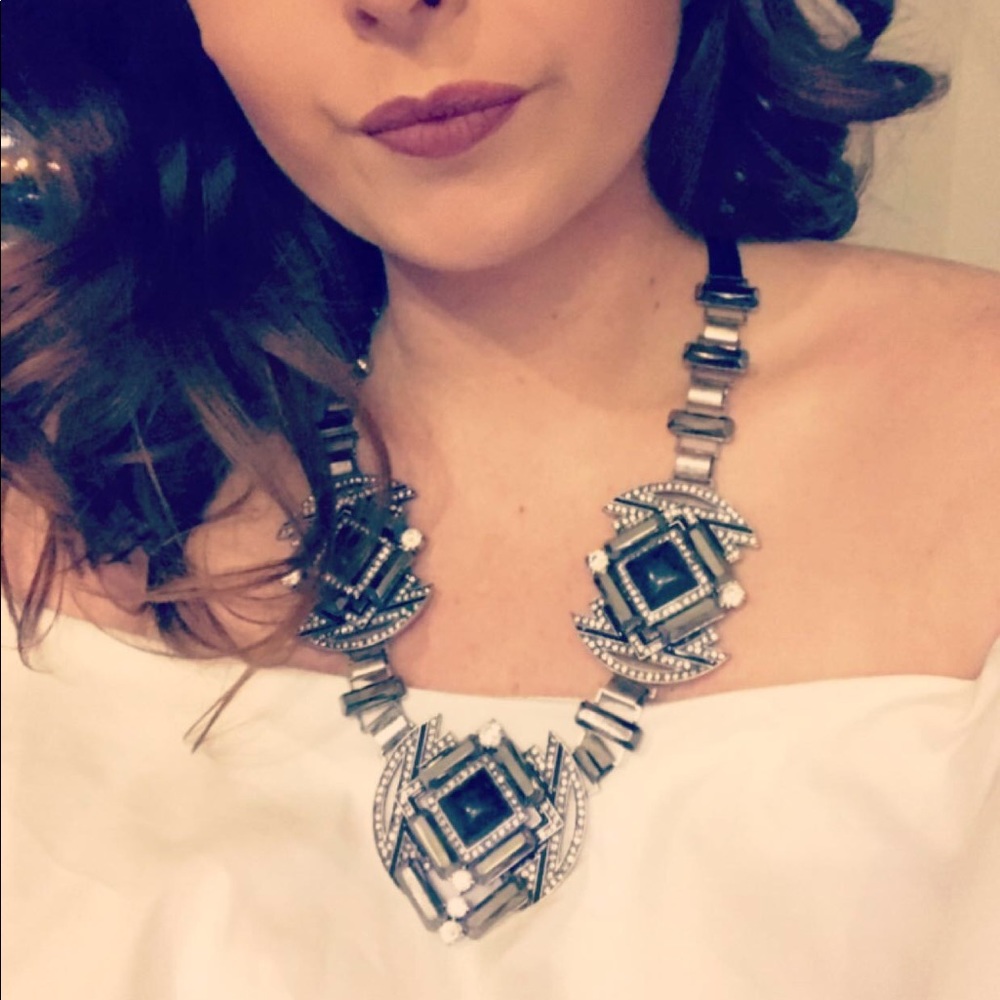 Aztec Statement Necklace || Black Stones