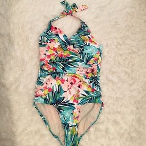 NWOT Merona tropical print one-piece