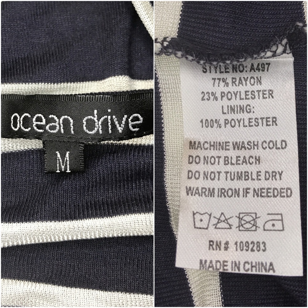 Ocean Drive Striped Back Cutout Dress NWOT - Picture 7 of 7
