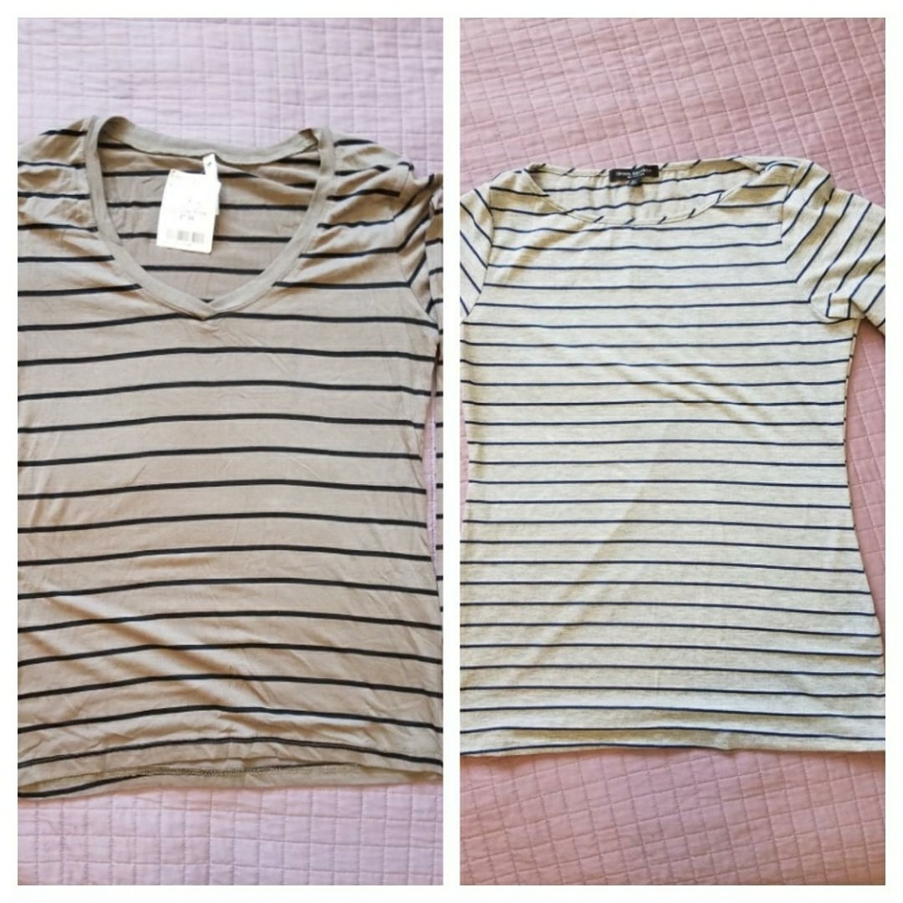 Lot of 2 Junior XL Striped Shirts