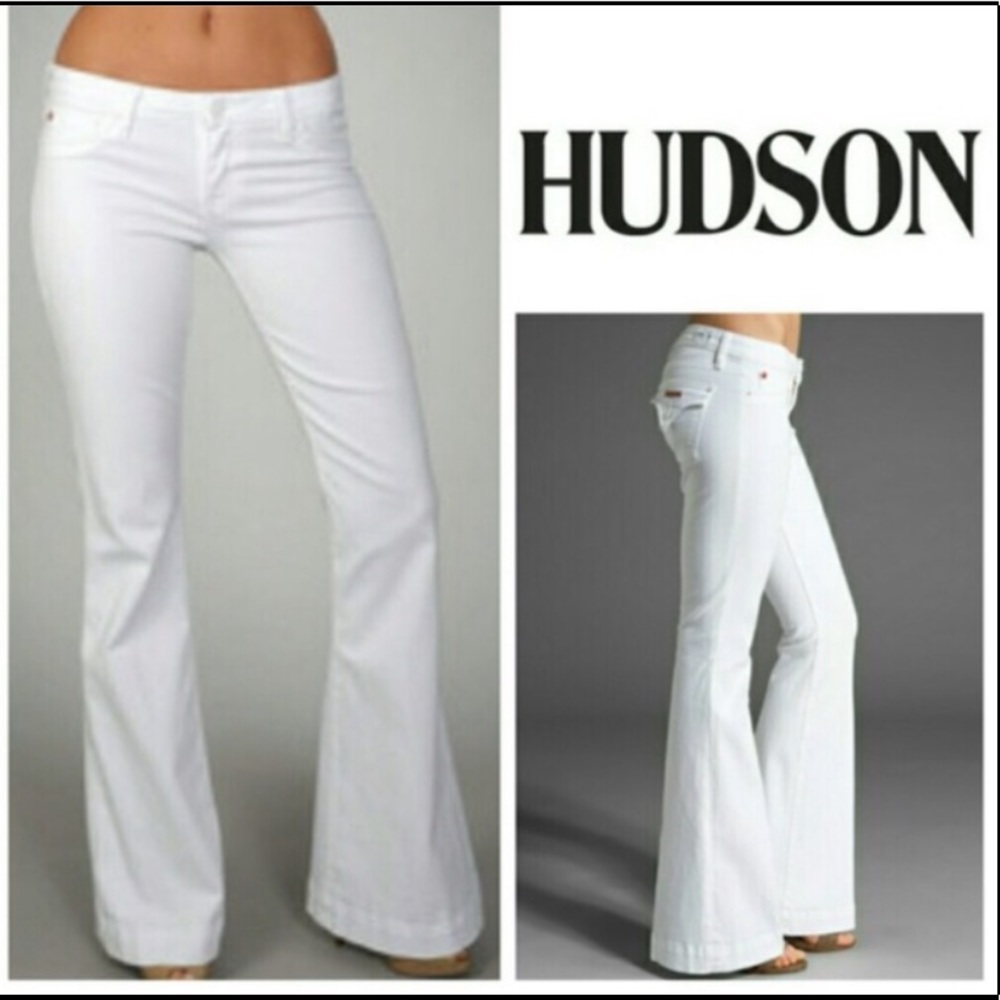 Hudson White Flare Jeans