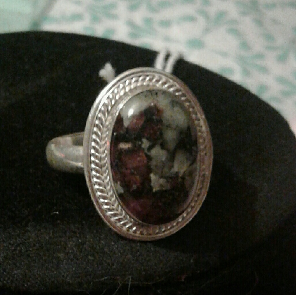 New *HC Natural 9.7ct Pink Eudialyte Solid 925S Rg