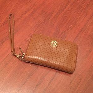 Tory Butch brown leather wallet/wristlet