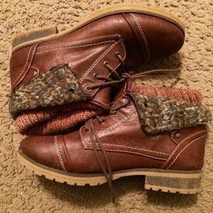 Brown Cuffed Boots