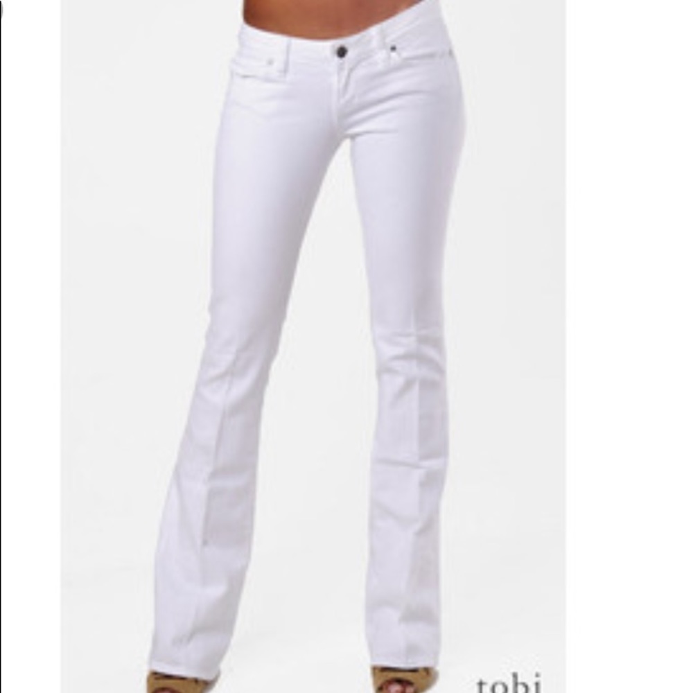 White Paige Denim Jeans with embroidered pockets