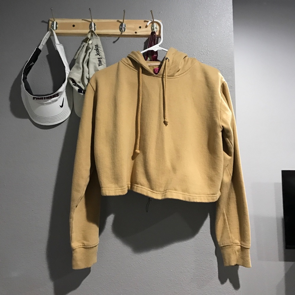 Tan cropped hoodie