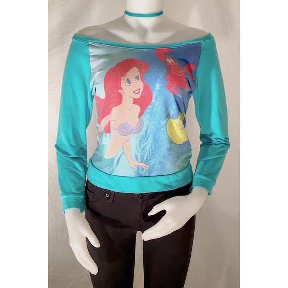 Disney Tops - Disney The Little Mermaid Blue Graphic Sweatshirt