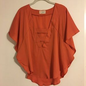 Orange Flowy Boutique Top
