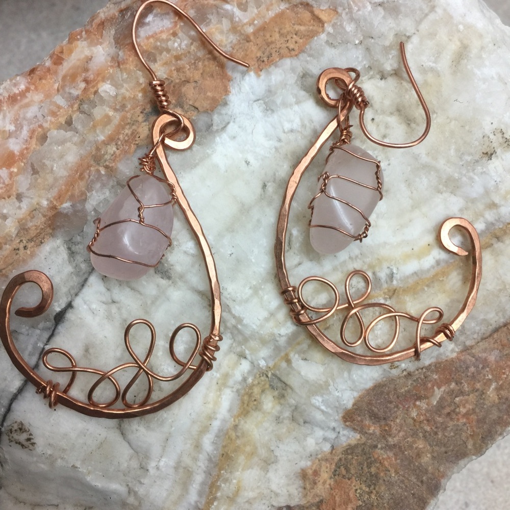 Rose quartz earrings