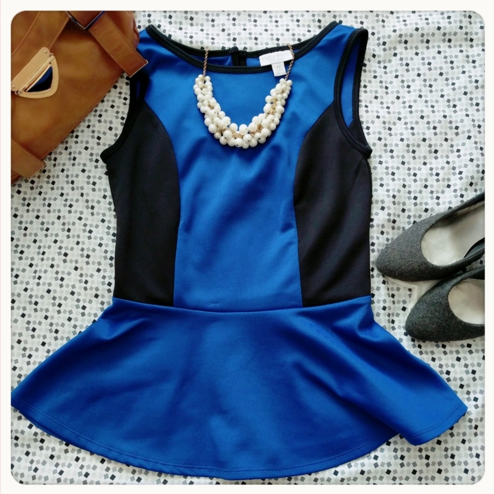 Royal blue peplum top