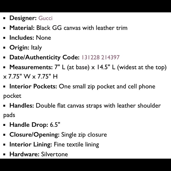 Authentic Gucci black GG canvas - Picture 8 of 8