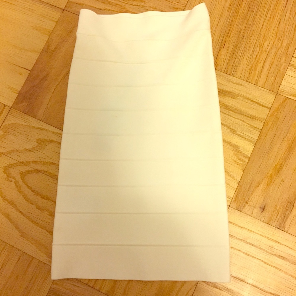 White body-con skirt