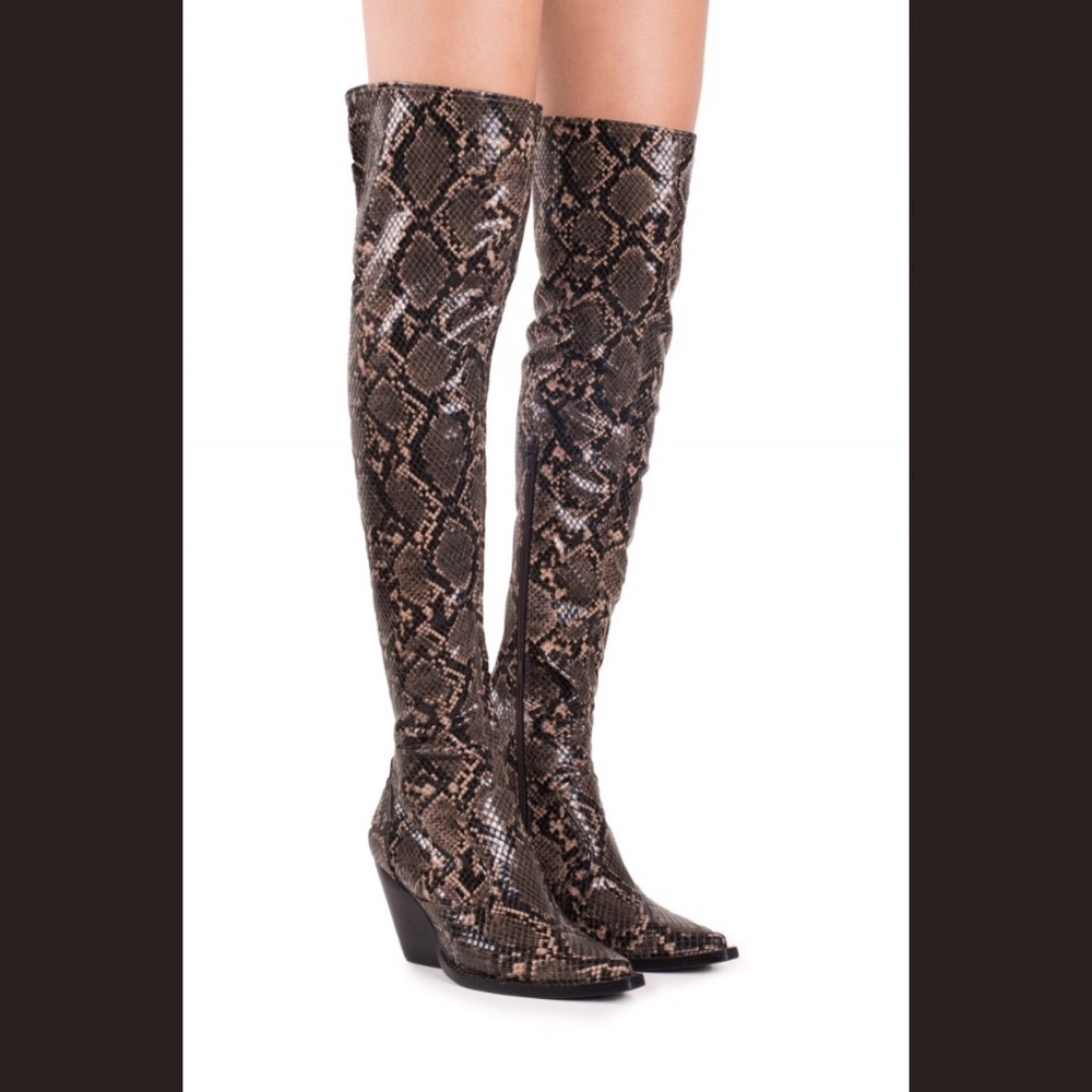 Jeffrey Campbell Gatlin Over The Knee Boots Snake