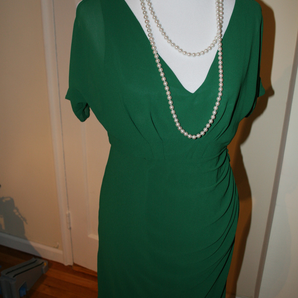 Green, Short sleeve, slouchy dress