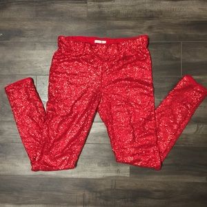 Red sequin legging