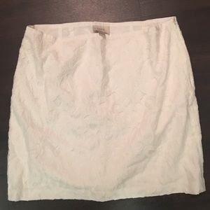 Ann Taylor LOFT White Lace Skirt
