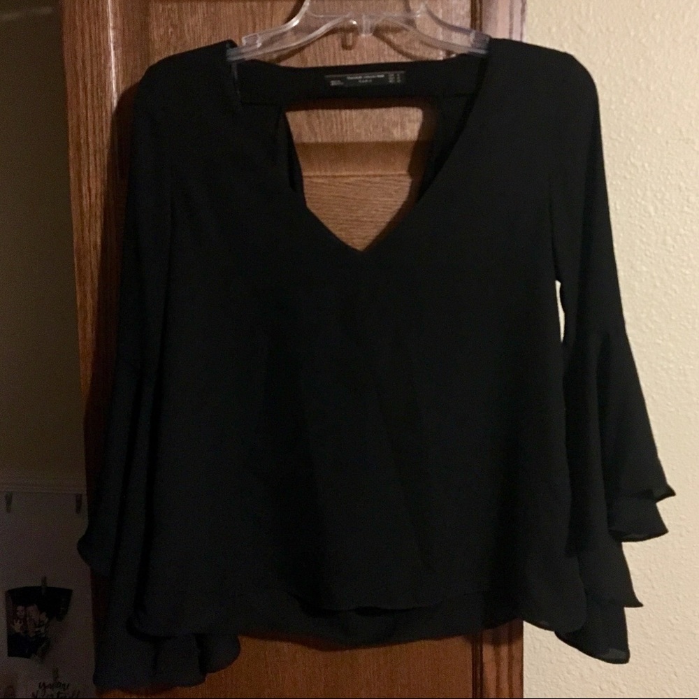 Zara Trafaluc Collection 3/4 Scoop Back Blouse