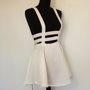 White Caged Overall Skirt