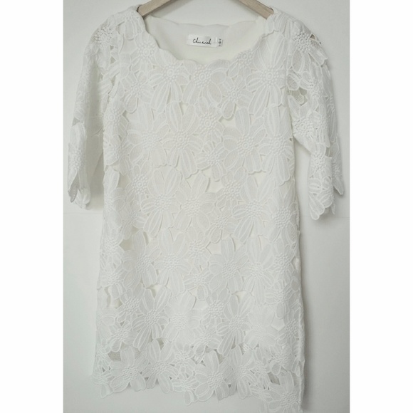 Chicwish Dresses & Skirts - Chicwish Flower cut Lace/Crochet White Dress - S