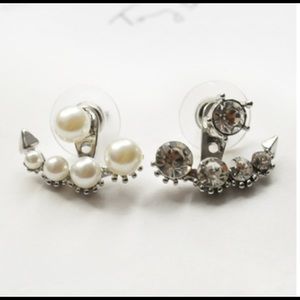 Pearl / diamond earrings