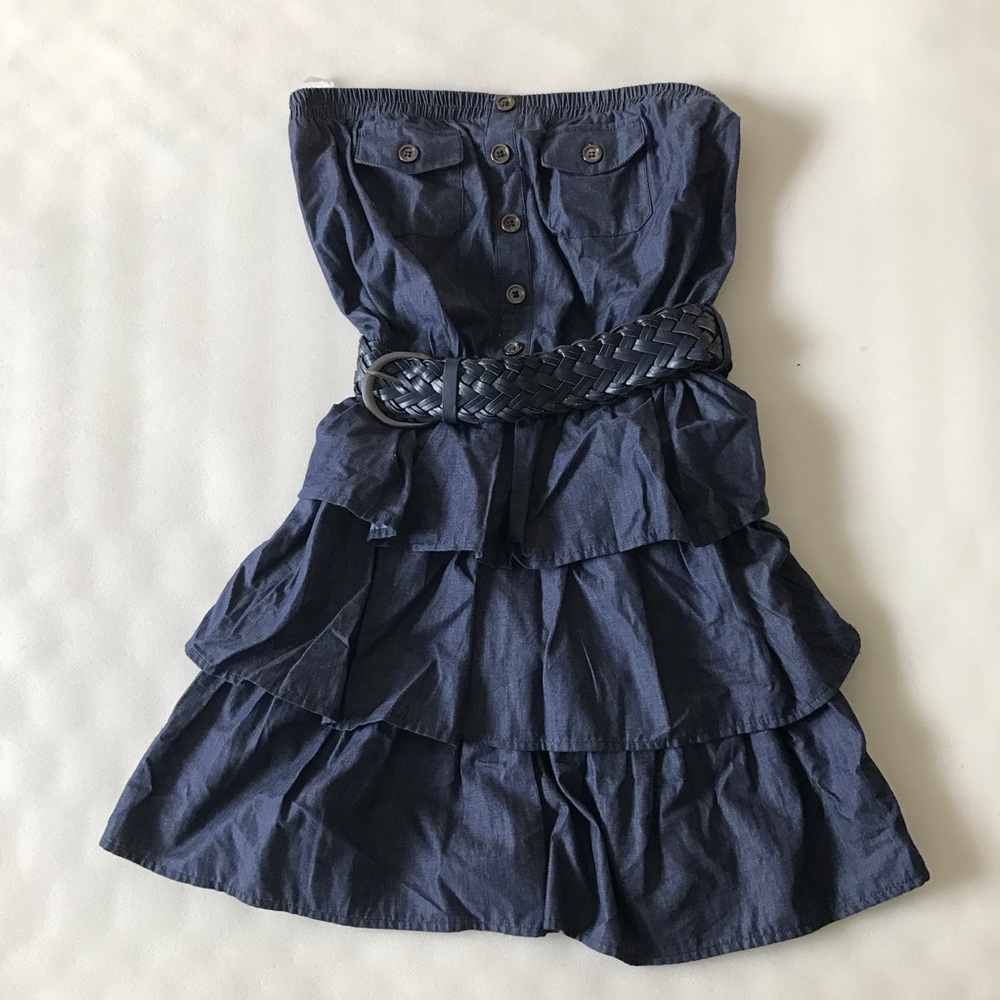 Strapless Jean Dress w/ Belt