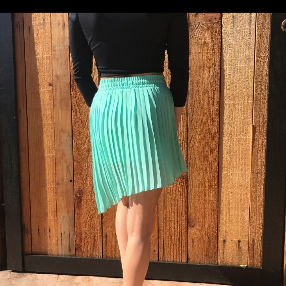 Teal asymmetrical skirt