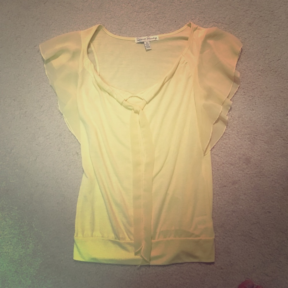 Pale Yellow Summer Top French Laundry S Tie