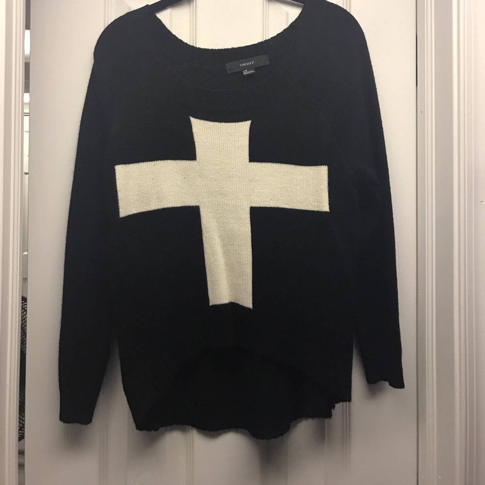 Slightly cropped black sweater