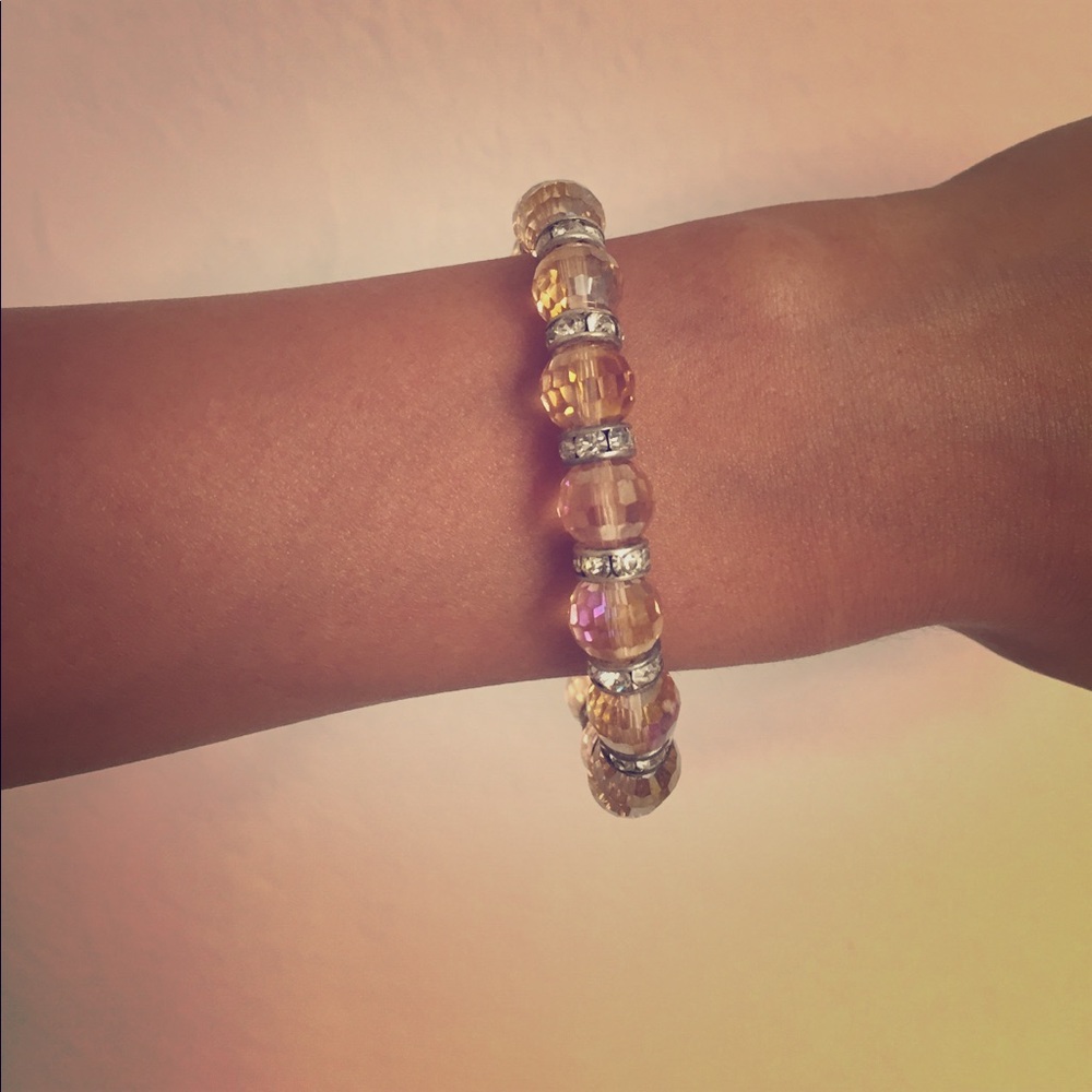 Crystal rose/champagne crystal bracelet