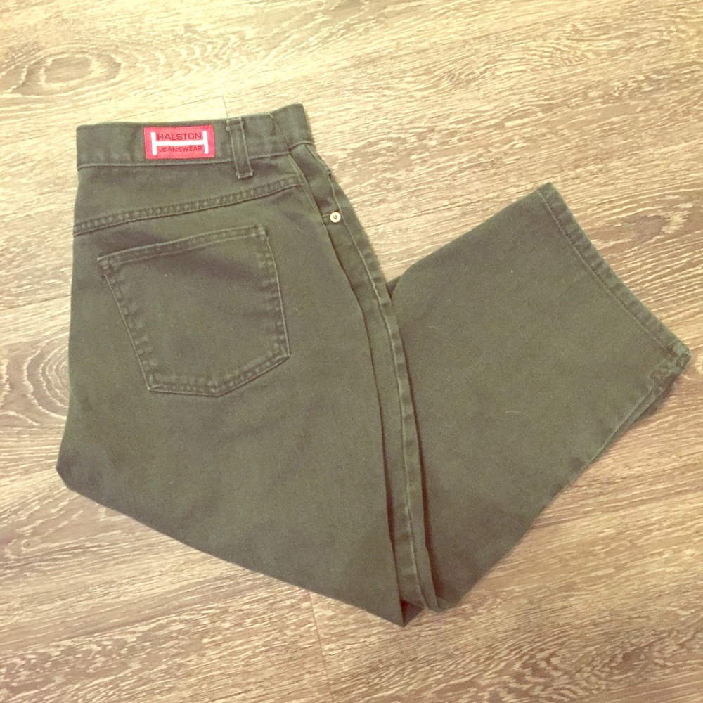 Vintage Green High Waisted Capris
