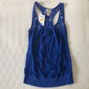 Blue Lace Tank Cover Up