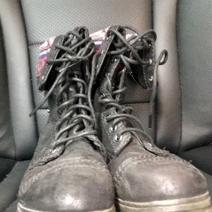 Black combat boots