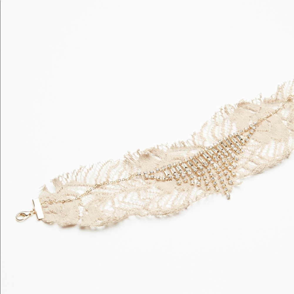 Free People Lacey Lace Embellished Choker