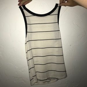 White and black striped tank