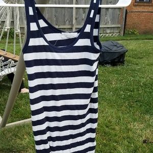 Blue and White Striped Tank Top